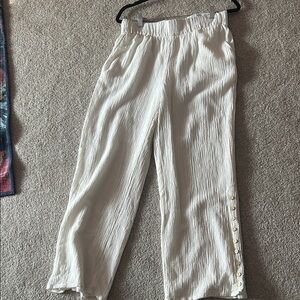 Soft Surroundings Textured White Pants